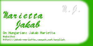 marietta jakab business card